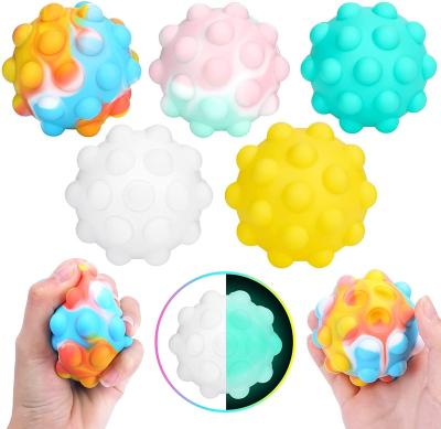 China Relieve 2021 New Silicone Anxiety Stress Stress Relief Bubble Silicone Ball Sensory Ball Toy 3D Elastic Squeeze Ball for sale