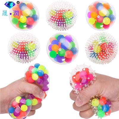 China TPR Squeeze Ball Toy, Stress Squishy Balls with Colorful DNA Beads, Fidgety Person Toy Relieve Stress Anxiety Hand Sensory Exercise Tool for sale