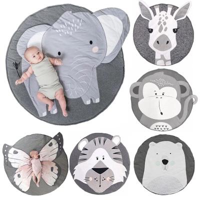 China Vivid Hot Sale Animal Mat 100%cotton Color Air Conditioning Mat Activity Baby Cotton Play Gym Crawling Mat for sale