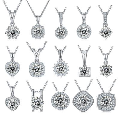 China 2021 Fashion Vintage 2.0ct Moissanite 925 Sterling Silver Jewelery Chain Women Necklace Custom Chain Necklace Trendy for sale