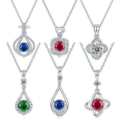 China Vintage Moissanite Ruby Emerald Sapphire Pendant Necklace Jewelry Custom Jewelry Pendant for sale