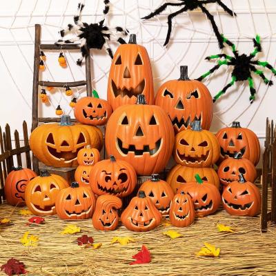 China Wholesale Plastic Customized Pumpkin Lantern Halloween Decoration Plastic Halloween Pumpkin Lantern Various Sizes Cheap Battery for sale