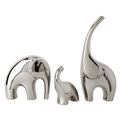 China Behamme Modern Modern Home Furniture Plated Silver Elephant Crafts Living Room Wine TV Cabinet Cabinet Ornament for sale