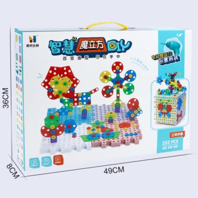 China Hot Selling ABS Kid's Colorful Building Block DIY Toy Kids Children Ages 3+ 4 Educational Present Toys And Gift ABS 5 6 Girls Y Boys Assembled Toy for sale