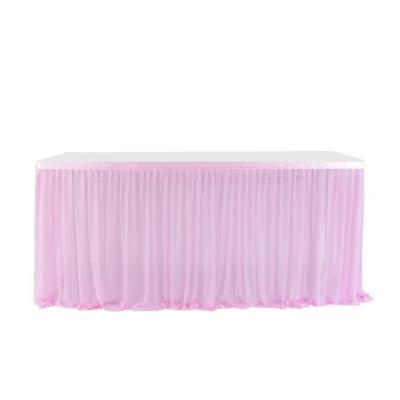 China Washable Sheer Color Tulle Table Skirt 6FT Tutu Table Dressing Birthday Party Decoration Rectangle Around Office Party Supplies Table Skirts for sale