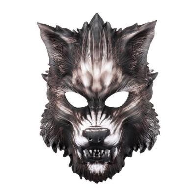 China Halloween. Party Wear Happy Gray Wolf Halloween Head Mask For Party Halloween Costume Christmas Party Stage Performances Cosplay Props Halloween Mask for sale