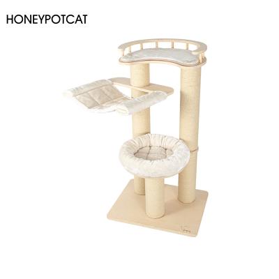 China Viable Cat Nest Tree Climbing Frame Cat Honeypotcat Solid Wood #190360 for sale