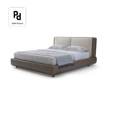 China Modern Luxury Leather King Size Bed Headboard Cushion Italian Design Italian Bedroom Furniture for sale