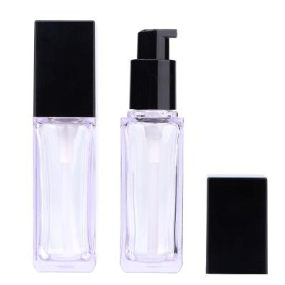 China 2022 New Design Disposable Square Plastic Lotion Pump Bottle For Chinese Cosmetic Packaging Cream Pump Foundation Liquid Bottle for sale