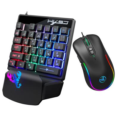 China V400 RGB Keyboard Mouse Set Waterproof One-Handed Manipulator Feel Master Mouse One-Handed Backlit Keyboard 35 Keyboard Combos Gaming for sale