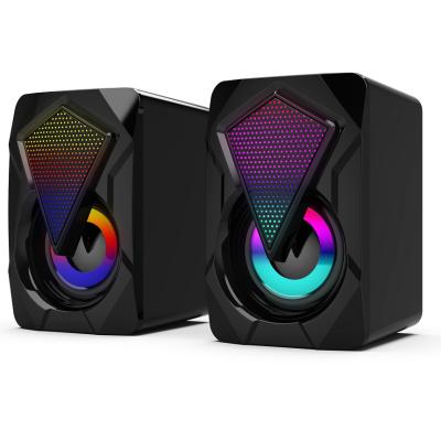 China None Wired Speaker Colorful Led Light PC Speaker Wired Computer Usb Power RGB Led Gaming Speaker for sale