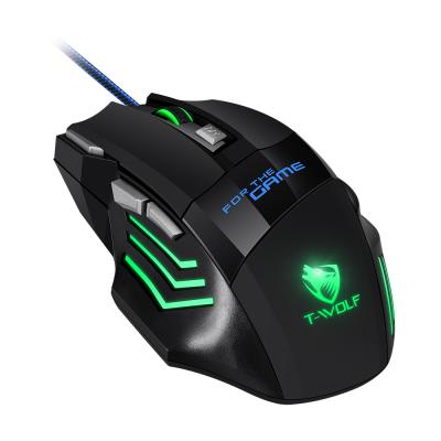 China T-WOLF Game Gaming Mouse M1 Gaming Mouse USB Key 7 Luminous Mechanical Mouse 7 Wired Mouse for sale