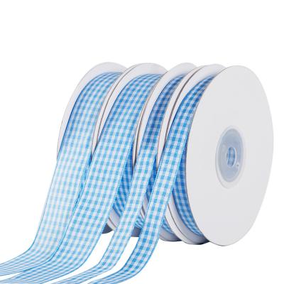 China Sustainable Hot Selling Custom Made Size And Color Tartan Plaid Ribbon Gingham Ribbon for sale