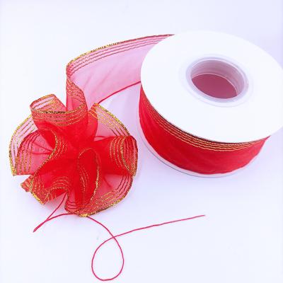 China Factory Viable Wholesale Customized 100% Nylon Organza Pull String Ribbon for sale