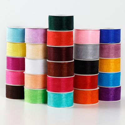 China Factory Viable Wholesale Customized 100% Nylon White Organza Ribbon for sale