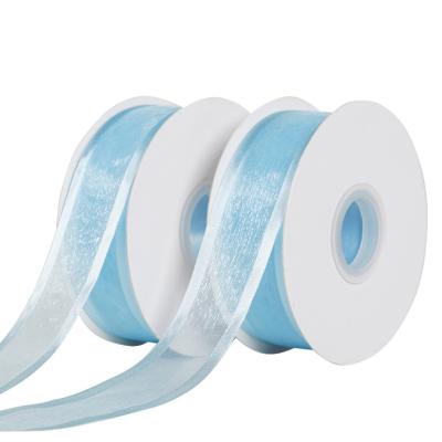 China Factory viable wholesale customized 100% nylon satin edge organza ribbon for sale