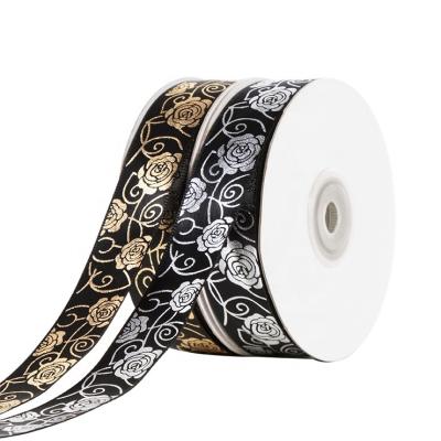 China Viable Factory OEM Custom Sizes Brand Logo Artwork Printed Satin Grosgrain Customized Ribbon for sale