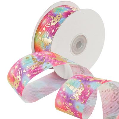 China 38mm viable high quality custom printed cartoon character grosgrain ribbon for hair bow for sale