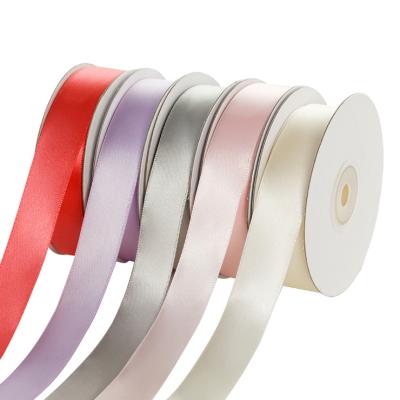 China Viable Wholesales 50 Yards Polyester Double Faced Satin Ribbon For Hair Bows for sale