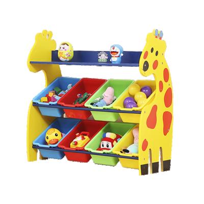 China Modern Baby Storage Children's Toy Storage Cabinet Wardrobe Children's Wooden Giraffe Children's Wardrobe for sale