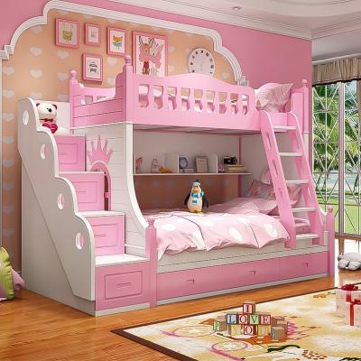 China Mediterranean Kids Design Solid Wood Frame For Girls Bed Wooden Children's Bed Toddler Crib for sale