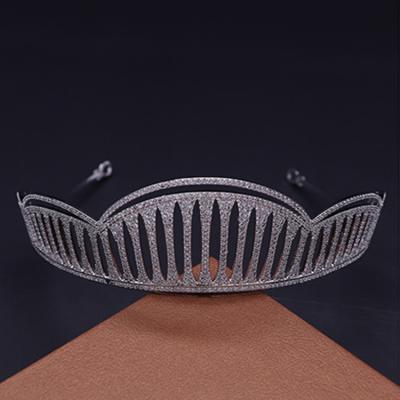 China Alloy Silver Gold Plated Tall Pageant Crown beauty pageant crown for wedding hair accessories for sale