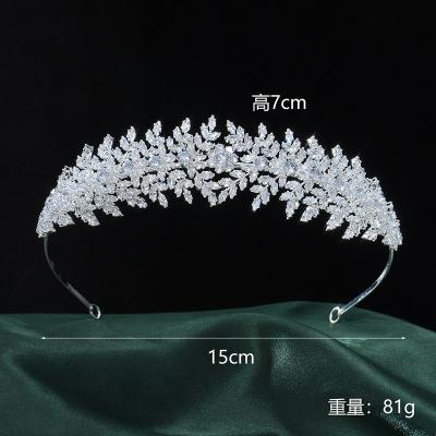 China Alloy bridal wedding accessories copper tiaras and crowns zircon pageant for sale