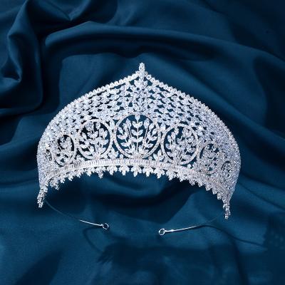 China Alloy wedding crown set Tiara for Bride Rhinestone Queen bridal wedding hair jewelry for sale