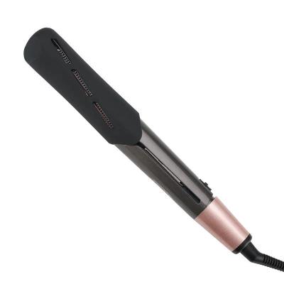 China Hot Amazon Iron Professional Titanium Auto Curling Infrared Electric Flat Iron 2 in 1 Hair Straightener Curler for sale