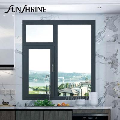 China Chinese Affordable Bridge Swing Aluminum Window Heat Insulation Factory Aluminum Window Broken Glass Modern Style Windows and Doors for sale