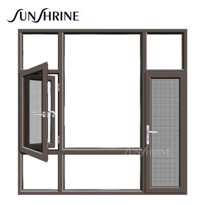 China Magnetic Screen European Style Aluminum Profile Casement Windows And Doors for sale