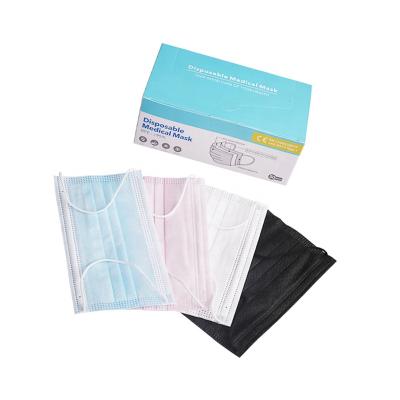 China Custom Printed Breathable Disposable Party Mask Eco - Friendly 3 Layer Nonwoven Face Mask for sale