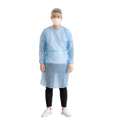 China Protective China Supplier PP Visitor Gown Medical Nonwoven Disposable Operating Clothes For Hospital Food Factory PP Isolation Gown for sale