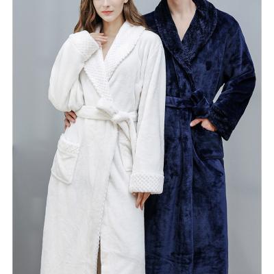 China Wholesale custom logo high quality bathrobe men and women hotel bathrobe thermal factory flannel bathrobes kimono collar for sale