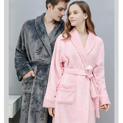 China Hotel Thermal Wholesale Flannel Robes Couples Luxury Custom Logo Microfiber Cotton Bathrobe Men Sleep Set Spa for sale