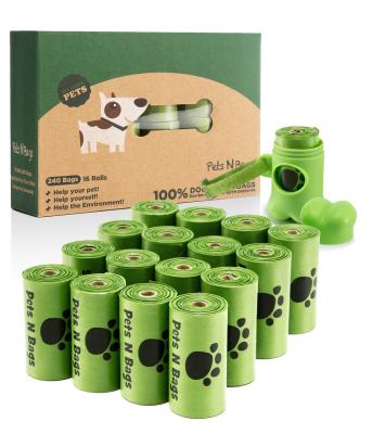 China Viable 0.015mm To 0.025 Thick Private Label Dog Waste Bags Biodegradable Poop Bag For Dog for sale