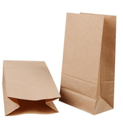 China Recycled Custom Grocery Food Storage And Packaging Popcorn Lunch Snack Materials Brown Paper Bags for sale