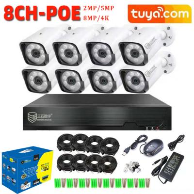 China Tuya 5MP 8CH POE Security Camera System NVR Kit CCTV AI Two Way Audio Face Detection Face Detect Outdoor Video Surveillance IP Camera Set for sale