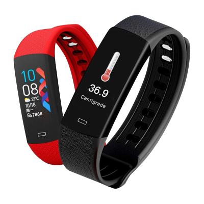 China Touch Screen Real Time Body Temperature Monitoring Blood Pressure Wristband B6W Smart Fitness Band Smart Watch for sale