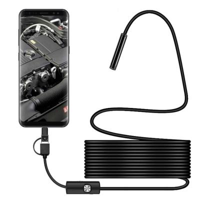 China 7mm Waterproof/Waterproof 3 in 1 Android Mobile Phone Camera Magnifier CCTV Camera Sewer Duct Inspection Borescope for sale