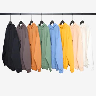 China Custom Made No Logo Plus Size Men's Hoodies 100% Cotton Plain String Anti-wrinkle High Quality Thick Empty Heavyweight for sale