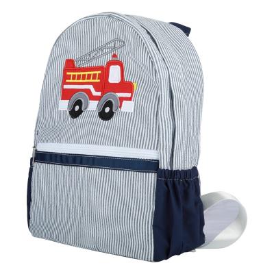 China Wholesale Custom Waterproof Applique Nice Kids School Bag Cotton Seersucker School Bags Boys for sale