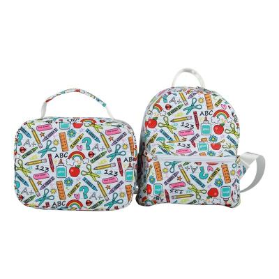 China Customized Waterproof Back To School Children School Bag Set Student Waterproof School Bag With Lunch Bag Set for sale