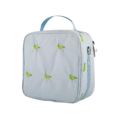 China Fresh Wholesale Low Moq Food Customized Printed Outdoor Portable Kids Lunch Bag For Boy for sale