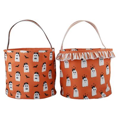 China For Halloween Customized Trick Treat Tote Bucket Candy Bag Gingham Halloween Basket Halloween Party Decoration Gift for sale