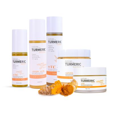 China Face Skin Care Vegan Korean Turmeric Sets Moisturizing Vitamin C Whitening Facial Skin Care Treatment Turmeric Skin Care Set Set for sale