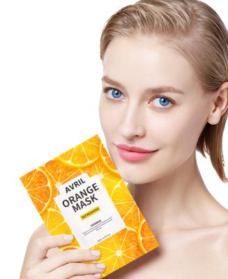 China Orange Facial Mask Anti Oxidant Vitamin C Facemask Vegan Skin Care Moisturizer 7 PCS Mascarillas Facials Organic Plant Extract Sheet for sale