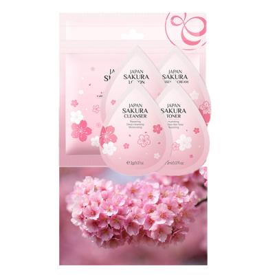 China Set Organic Korean Toner OEM Skin Care Moisturizer Sakura Cleansing Detergent Repairing Lotion Facial Set Skin Care Cream Travel Set for sale