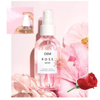 China Rose Toner Face Spray Skincare Hyaluronic Acid Coconut Rose Water Moisturizing Toner Plant Extract Rose Water Facial Mist for sale