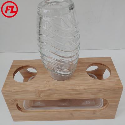 China FZ OEM sodastream bamboo bottle holder - bamboo rack for 3 bottles 30*15*12 Sodastream holder for sale